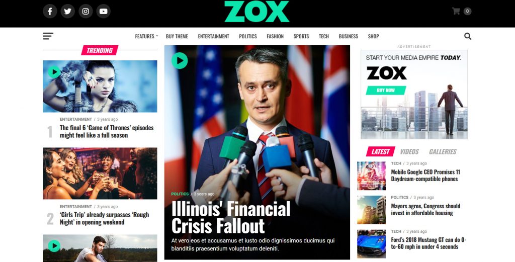 Zox WordPress Haber Teması